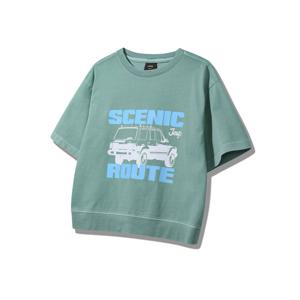 [JEEPKIDS(지프키즈)] 여아 7부 가먼트셋업 티셔츠 KQ2TSF021MT