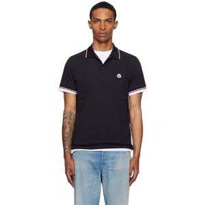 몽클레어 폴로셔츠 네이비 코튼 피케 폴로 셔츠 252111M212009