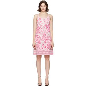 베르사체 원피스 핑크 언더워터 바로코 A라인 니트 미니 드레스 252404F052001