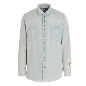 Golden Goose 디럭스 브랜드 로고 패치 버튼 셔츠 GMP00487P000636 50100 TP934469371