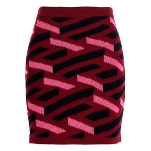 Versace 기하학 인타르시아 니트 미니 스커트 10073511A05210 5R360 TP944705184