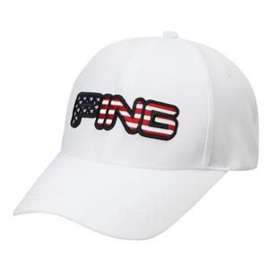 [핑골프]남성 성조기 로고 6쪽 볼캡 (111E2CP301_WH)