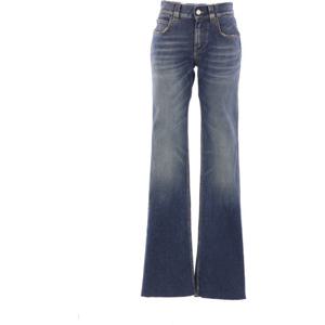 발렌시아가 블루 슬림핏 플레어 진 838692 TSWC45002