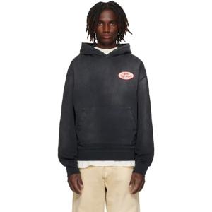 26 SS 아미리 남성 블랙 스테이션 패치 오버사이즈 후드티 252886M202004