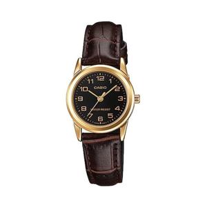 카시오 여성 가죽 손목 시계 LTP-V001GL-1B