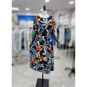 스테파니 세이브존08 허리 스모크 칼라꽃 원피스 A25SO5601