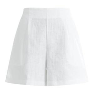 [샵앤]여성 심플 무지 밴딩 린넨 포켓 반바지 PIC-WPT-1395-화이