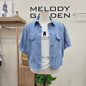 [멜로디가든]멜로디가든 백프린팅 데님 자켓 M25M5J102_SH