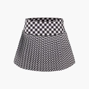 페어라이어 여성 [FL시그니처]체크 플레어 플리츠 스커트 (블랙)
