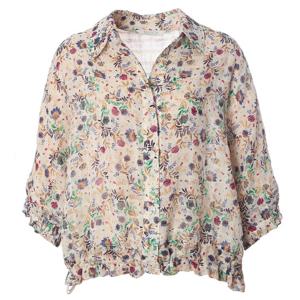 [안지크]플라워프릴밴딩블라우스 AJ2BL5310