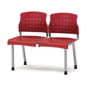 레인보우연결의자(2인석)-레드 의자 사무용의자 장의자 로비의자 연결의자 대기의자