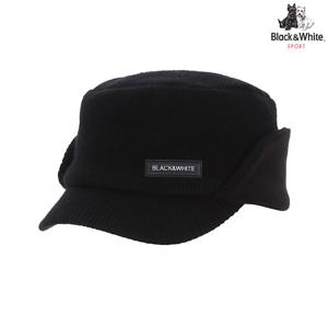 [블랙앤화이트]남성 방한 니트 귀달이 캡 8444GXAC_BLACK