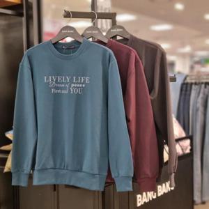 뱅뱅 HC21 가을 공용레터링 밍크 약기모 맨투맨티셔츠 NTL750