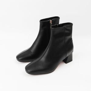 [신난다슈] 여성 앵클 부츠 힐 5cm 여자 숏 앵글 부츠 소가죽 발편한 통굽 MRO257049 블랙