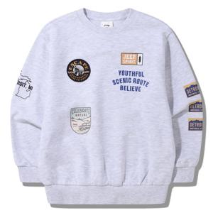 [JEEPKIDS(지프키즈)] 이스케이프 와펜 프린트 맨투맨 KQ4TSU865MW