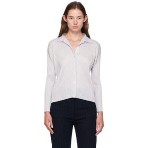 26 SS 이세이미야케 여성 그레이 베이직 블라우스 251941F107004