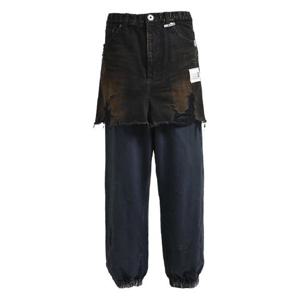 26 SS 메종미하라야스히로 프린지 데님 패널 진 A15PT023BLK TP442598681
