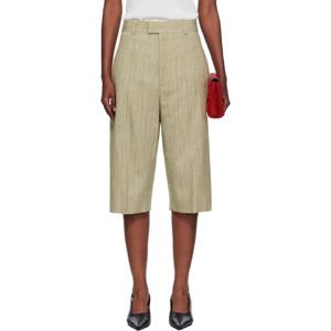 보테가베네타 반바지 카키 비스코스 실크 퀼로트 쇼츠 252798F088000