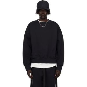 피어오브갓 스웨트셔츠 블랙 클래식 핏 플리스 크루넥 스웨트셔츠 252161M204008