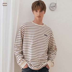 [GUESS]게스진 공용 오버핏 스트라이프 티셔츠(NP3K5450)