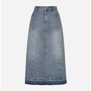 [써스데이아일랜드](T256MSK135W)스톤워싱 데님 롱스커트