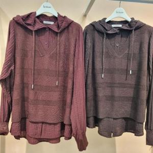 라티움 HC34 부드러운몸판니트 구김없는블라우스 가을니트후드블라우스 T2533bl26
