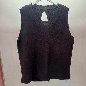 Destijl HC06 하프길이 옆트임 언발 부드럽고 깔끔한 뒤트임 라운드 니트조끼 베스트 D2533vt01G1