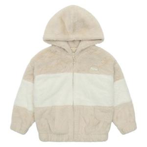 [소이]여아 배색 밍크퍼 후드 점퍼 21W0153_BE