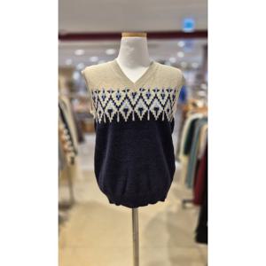 숲  브이넥 패턴 니트 조끼 (SBAVK3C)