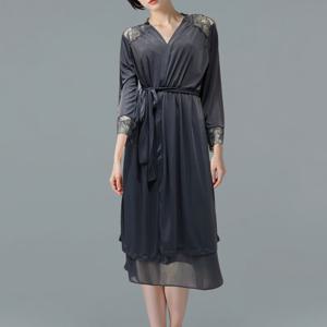 [바바라(언더웨어)]신축성 좋은 베가무스 레이스7부가운AGW4807R