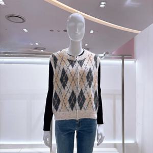 [비지트인뉴욕] 아가일 투웨이 집업 조끼  VBAVK62