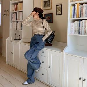 [브이와이][VY] 여자 통와이드 건빵 비죠 항공바지 허리조절 청