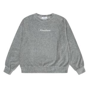 [에꼴리에]여아 벨로아 보니타 레터링 맨투맨 티셔츠 21D3755_GY