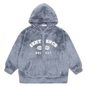 [에꼴리에]여아 로고 패치 퍼 플리스 후드 점퍼 21D0151_BL