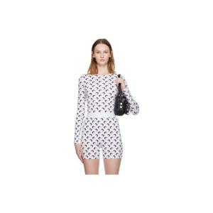 마린세르 티셔츠 화이트 리사이클 문 저지 세컨드 스킨 크루넥 티셔츠 252020F110004