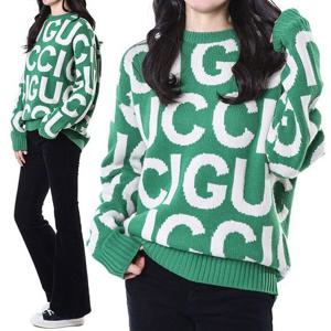 (명품) 구찌 배색 로고타이포 라운드 니트763672