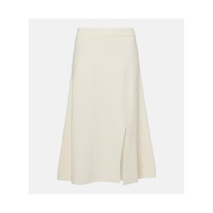 몽클레어 리브 니트 울 캐시미어 미디 스커트 P01068078