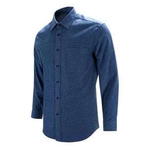 웜 피치 기모 블루 레귤러 긴팔 셔츠_S8119