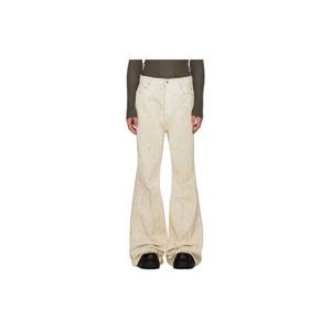 릭오웬스 청바지 오프 화이트 콘코르디안 런웨이 볼란 데님 진 252232M186026