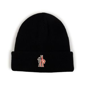 26 SS 몽클레어 그레노블 로고 엠브로이디드 비니 블랙 983B00007M1115