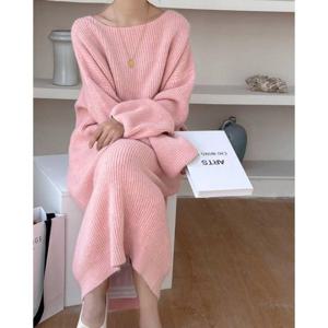 G126380 루즈핏 입술넥 니트 롱원피스 롱원피스 S 니