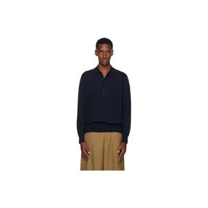 드리스반노튼 폴로셔츠 네이비 울 폴로 셔츠 252358M212001