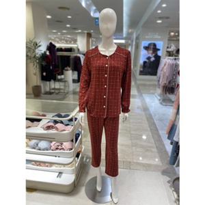 [비비안] WP8879R  레드체크패턴 포근하고 부드러운 여성파자마세트