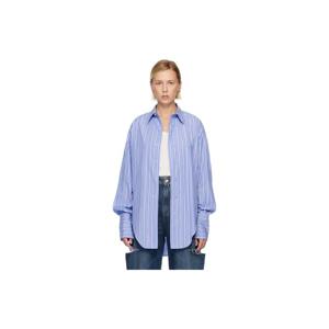 메종마르지엘라 셔츠 블루 코튼 셔츠 252168F109004