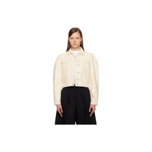 쟈크뮈스 청자켓 오프 화이트 더 오발로 드 님 데님 재킷 252553F060003