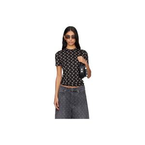 마린세르 티셔츠 블랙 리사이클 문 저지 세컨드 스킨 티셔츠 252020F110060