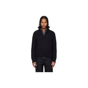 몽클레어 가디건 블랙 알파카   울 집업 가디건 252111M200004