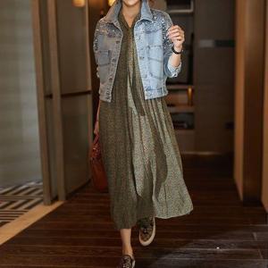 F007547_스팽글비즈 청자켓 미니 데님자켓 야상점퍼