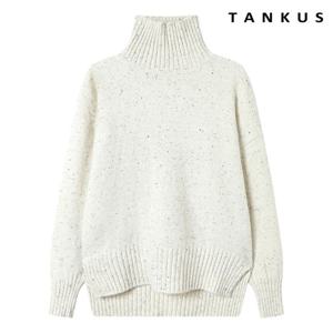 [탱커스] 보카시 하이넥 트임 언발 루즈핏 니트 (TX4KP023L0)