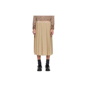 몽클레어 스커트 베이지 플리츠 미디 스커트 252111F092009